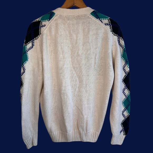 Vintage 80s JT Beckett Argyle Cardigan - Picture 5 of 8